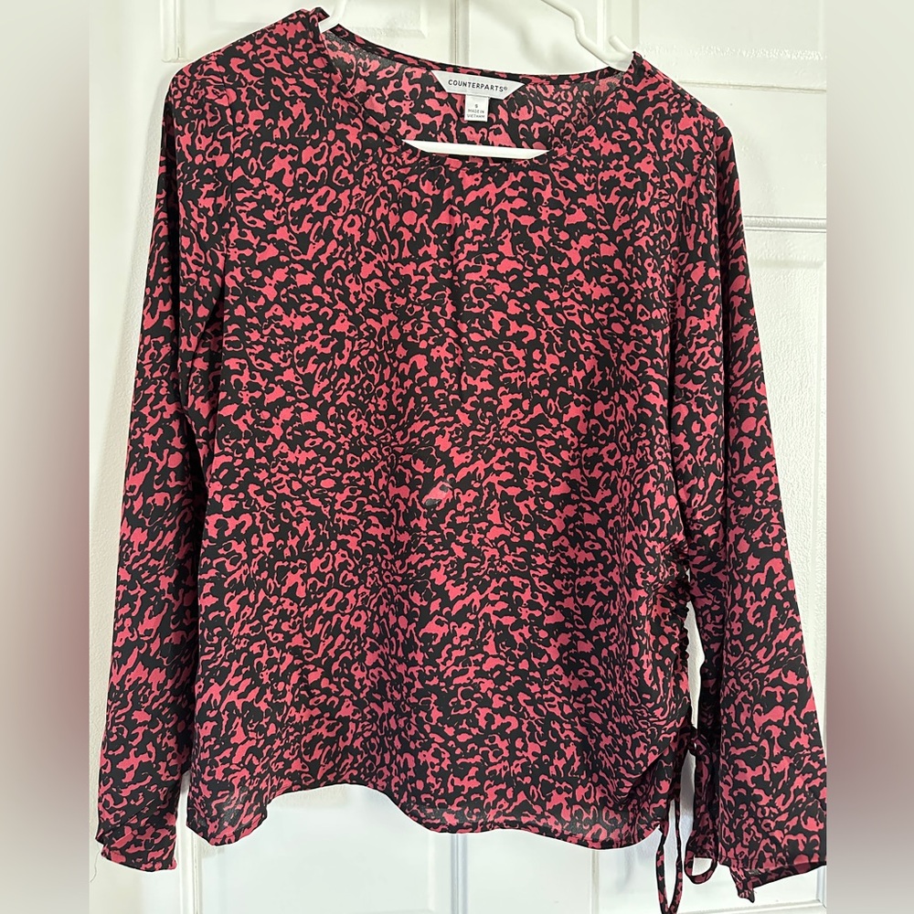 Counterparts women’s Long Sleeve Top - Pink and Black Pattern